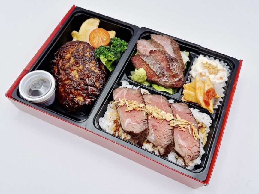 サーロインステーキと無添加特製ハンバーグ（黒毛和牛ローストビーフ）