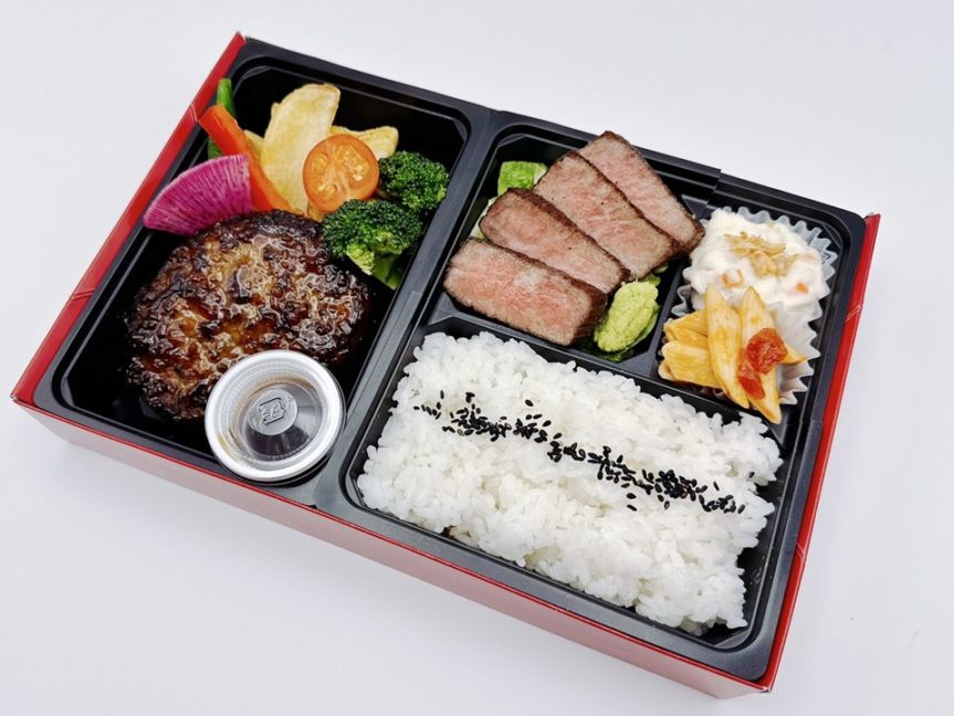 近江牛100％ハンバーグと黒毛和牛ステーキ