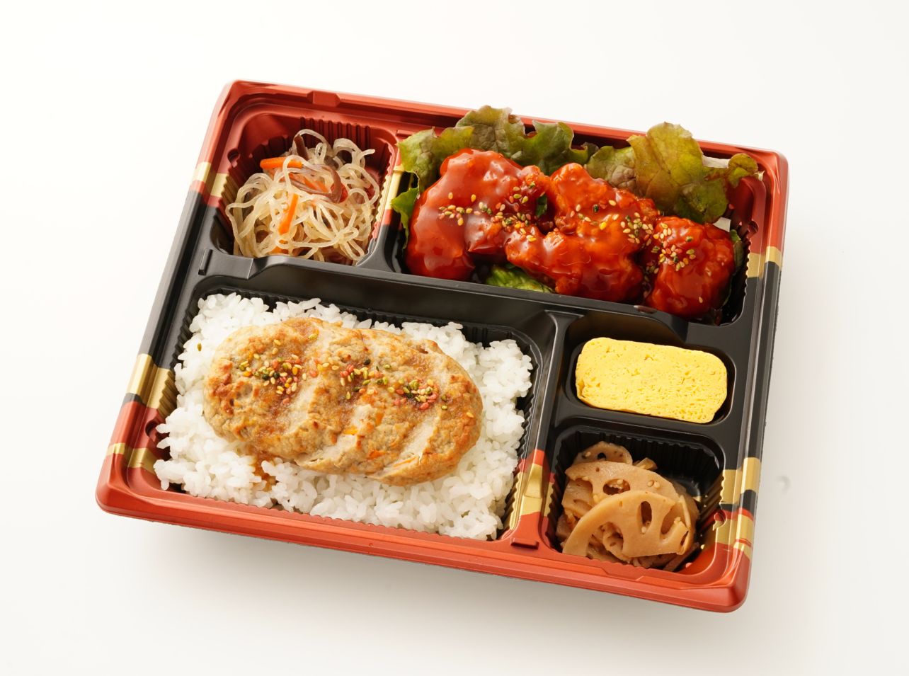 ヤンニョムチキンと鶏と根菜つくね丼弁当