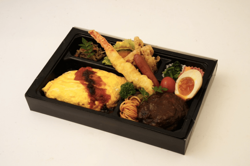 【ECO容器】「renewal」当店人気の手ごねハンバーグとオリジナルソースのオムライス弁当