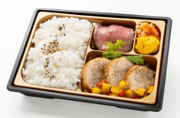 黒毛和牛ステーキと鶏チャーシュー弁当