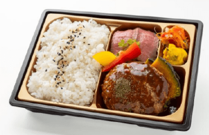 黒毛和牛ステーキとハンバーグ弁当
