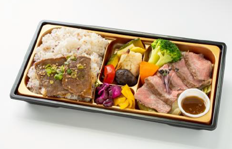 黒毛和牛ステーキと焼野菜弁当　2160ver