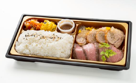 黒毛和牛ステーキと鶏チャーシュー弁当　2160ver