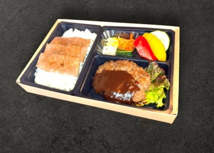 A5ランク使用 洋風ハンバーグ&焼肉弁当