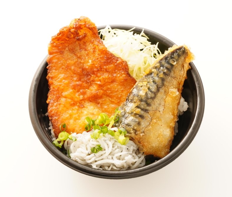 サバと白身魚のからあげ丼