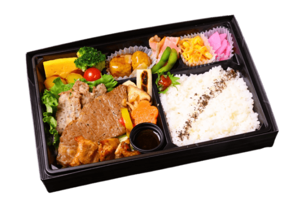 黒毛和牛特選ステーキと厳選肉二種の炭火焼き弁当