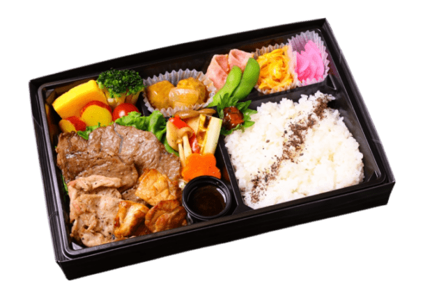 厳選肉三種と彩り野菜の極み炭火焼き弁当