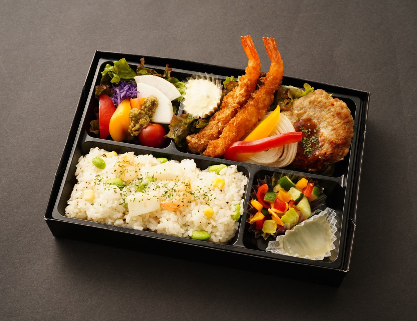 【NEW】海老フライ&手ごねハンバーグ弁当