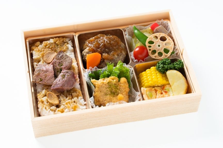 【高級折箱】黒毛和牛Premium Queen’s Beefハンバーグ＆カットステーキご飯の懐石風アソートBOX