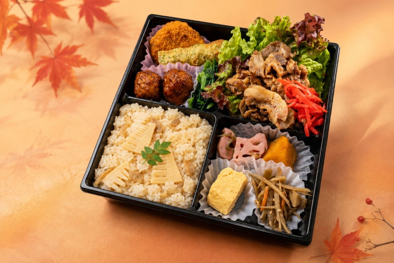 竹の子飯と国産豚焼肉弁当 萩 はぎ