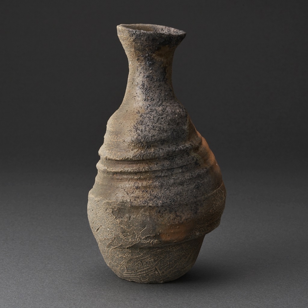 備前窯変徳利（小山厚子）Bizen Sake Bottle（Atsuko Koyama