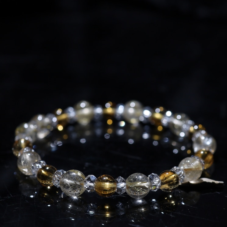 財福ブレスレット ルチルクォーツ×シトリン／パワーストーン