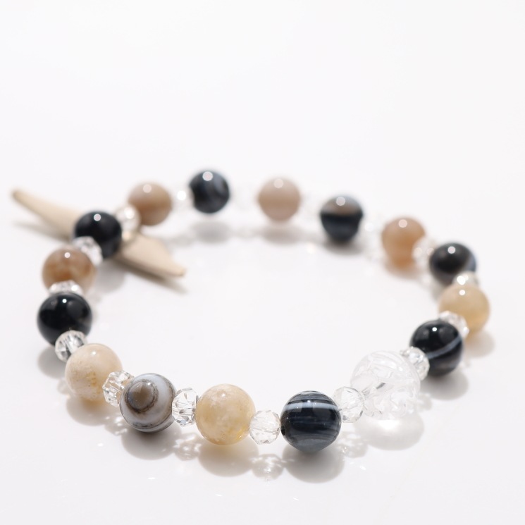 龍神守護 厄除けブレスレット｜祈祷済み・結界・浄化 厄除け限定品】龍神守護ブレスレット：龍水晶＆天眼石｜パワーストーン