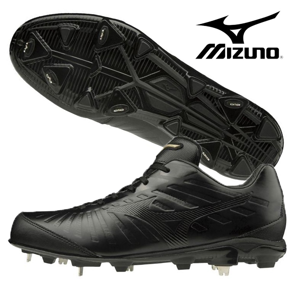 ミズノ mizuno GEキャンバー PS2 11GM201100 野球 金具スパイク 2E幅 部活 中学 高校 野球部 練習 ブラック 黒