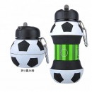 サッカーボール柄 シリコンコップ K-243 フォルダブル 折り畳み 伸び縮み 水筒 550ml ストロー ボトル|アクセサリー|サッカー