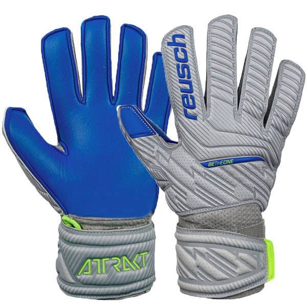 【ジュニア】 ロイシュ reusch アトラクト シルバー 5262215-6006 キーパーグローブ GKグローブ キーグロ ゴールキーパー グレー ブルー