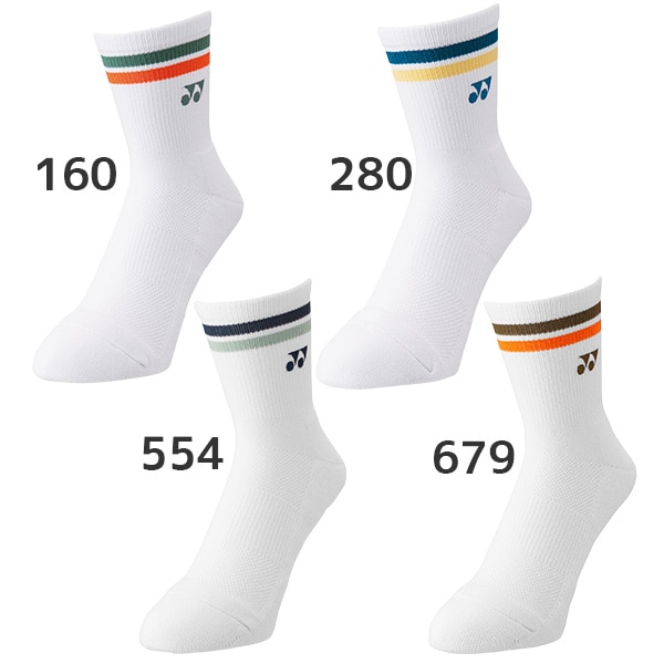 【ネコポス送料無料】YONEX ヨネックス テニス バドミントン メンズ ハーフソックス 25-27cm ホワイト 19194