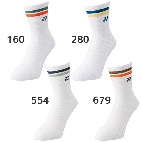 【ネコポス送料無料】YONEX ヨネックス テニス バドミントン メンズ レディース ハーフソックス 22-25cm ホワイト 29194