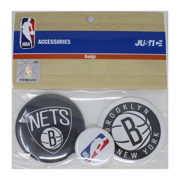 NBA 缶バッジ 3個セット ブルックリン ネッツ バスケットボール NBAグッズ NETS NBA32712