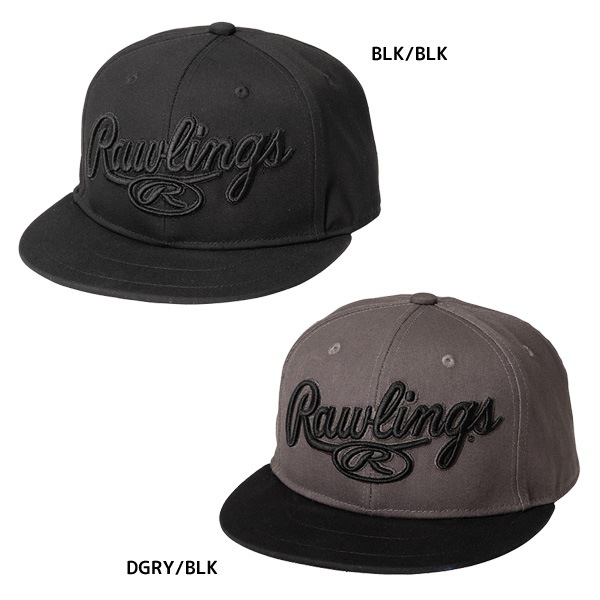 ローリングス Rawlings 野球 キャップ 帽子 6パネル フラットバイザーキャップ 大人 中学 高校 大学 普段着用 カジュアル AAC13S01