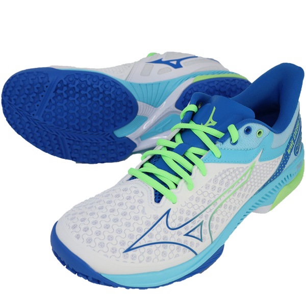 【新品タグ箱袋付き未使用】ウエーブエクシード 4SWOC ミズノテニスシューズ クレー／砂入り人工芝コート】ウエーブエクシードライト2 OC