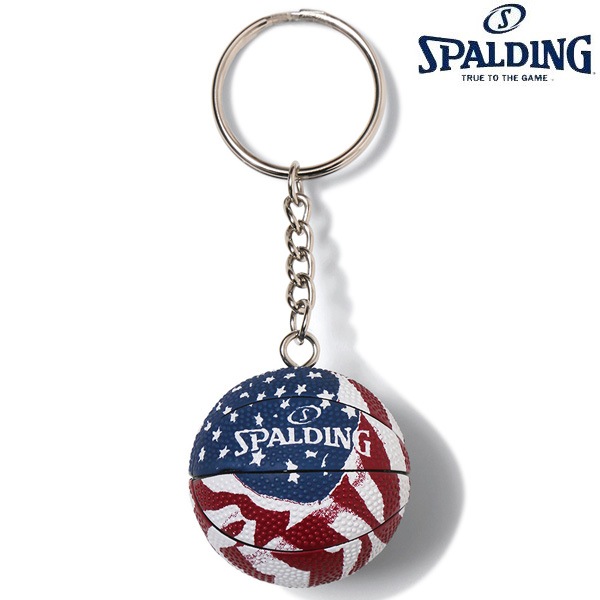 スポルディング SPALDING バスケットボール アクセサリー スターアンドストライプス バスケットボール型キーチェーン 11-009SS