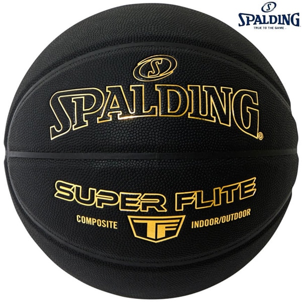 スポルディング SPALDING バスケットボール 77430J スーパーフライト 合成皮革 7号球 ブラック ゴールド 男子 一般用