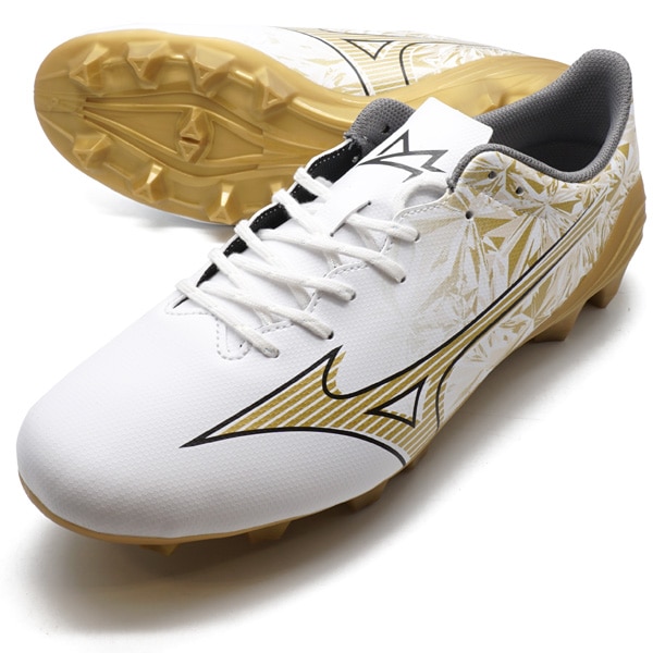 サッカースパイクミズノアルファ25.5トップモデル MIZUNO ミズノアルファ SELECT(ホワイト×ゴールド) P1GA246550