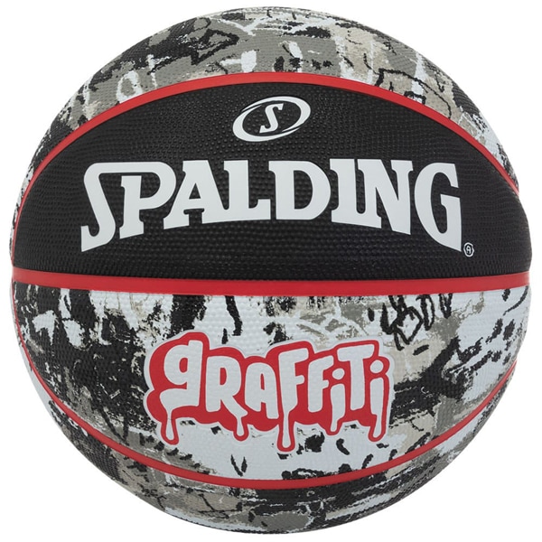 スポルディング SPALDING バスケットボール グラフィティ ブラックxレッド ラバー 5号球 84-521J