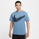 【ネコポス送料無料】ナイキ NIKE メンズ Dri-FIT 半袖 フィットネス トップ Tシャツ 半袖 ハイバース スウッシュ ポリ 24HO FZ1065-429 ブルー|メンズ ランニングアパレ