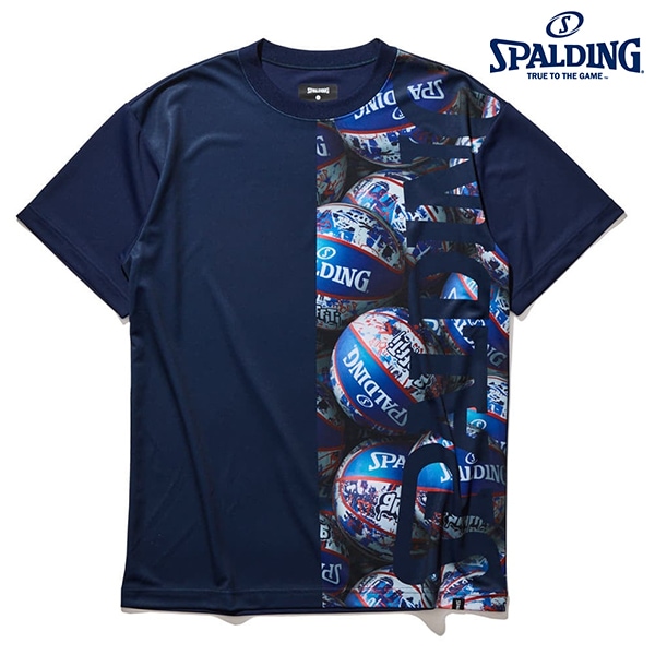 【ネコポス送料無料】スポルディング Tシャツ 半袖 丸首 ユニセックス メンズ レディース ボールプリント SMT22124