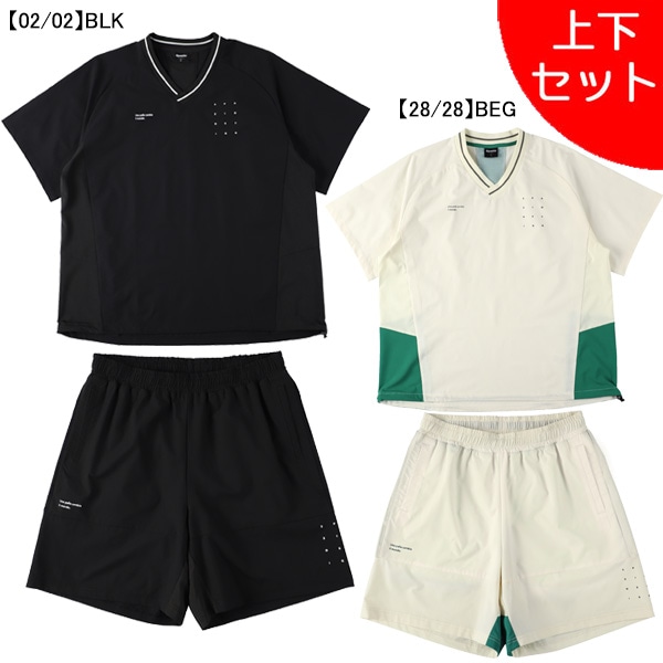 【上下セット ジュニア】 スパッツィオ Spazio Jr.Vネック切り替え半袖ピステ プラパン 上下 GE1071-BT0287 子供用