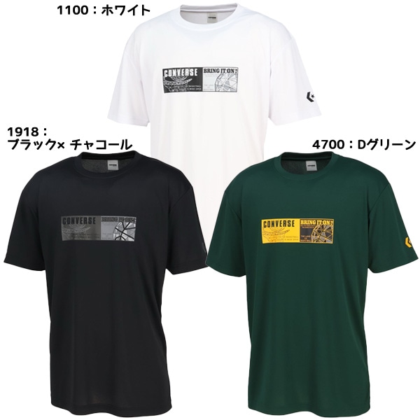【ネコポス送料無料】コンバース CONVERSE メンズ レディース バスケットボール ゲームシャツ 全胸中央 BOXライングラフィ CB251360 プリントTシャツ 半袖
