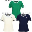 【ネコポス送料無料】フィラ FILA レディース テニスウエアーシャツ FDZEL0028 Vネックゲームシャツ 半袖|ウェア|テニス/ソフトテニス