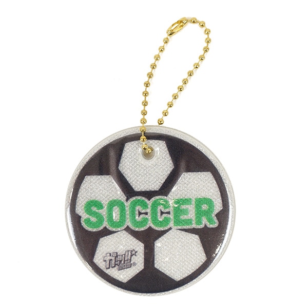 【ネコポス対応可】 ガッツ！！ サッカー部 反射板 C-217 サッカー フットサル キーホルダー 6.5×6.5cm