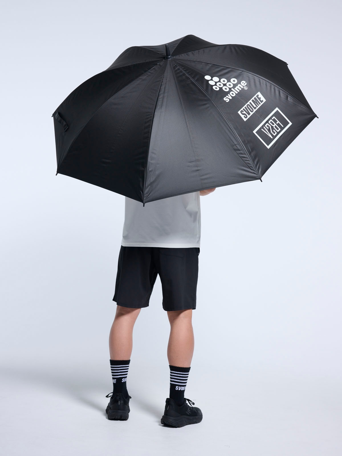 スボルメ SVOLME 78cm 全長100CM 大型 傘 UVカット99% 2重 防風 晴雨兼用 1251-51229 サッカー フットサル ケース付き ブラック