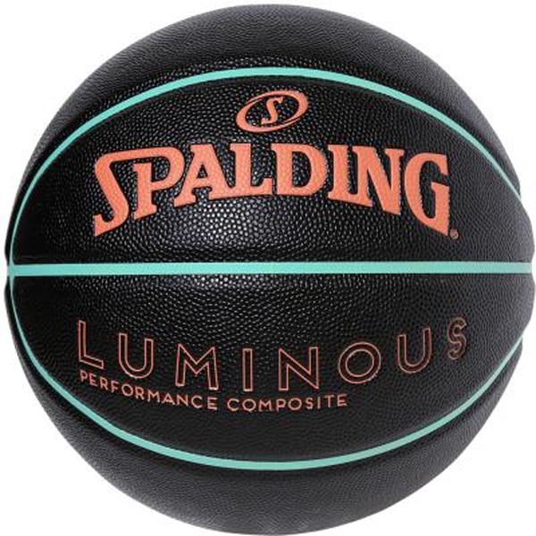 SPALDING スポルディング バスケットボール ルミナス コンポジット ブラック サーモン ミント 6号球 合成皮革 78054J