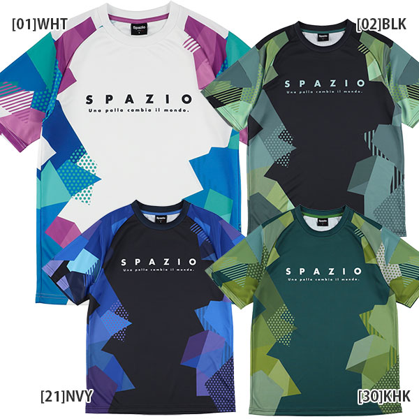 【ネコポス送料無料】スパッツィオ Spazio ジオメトリー プラクティスシャツ GE1111 半袖 プラシャツ メンズ