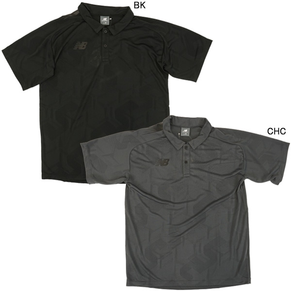 【ネコポス送料無料】 ニューバランス New Balance Black Out  ニット ポロ AMT55206 サッカー フットサル ポロシャツ 半袖 ボタン メンズ