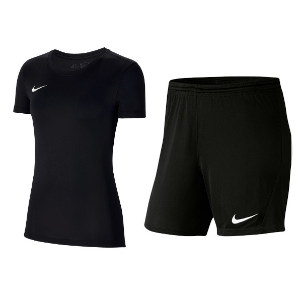 【ネコポス送料無料】ナイキ NIKE レディース Tシャツ ハーフパンツ 上下セット BV6728-010 BV6860-010 ブラック サッカー