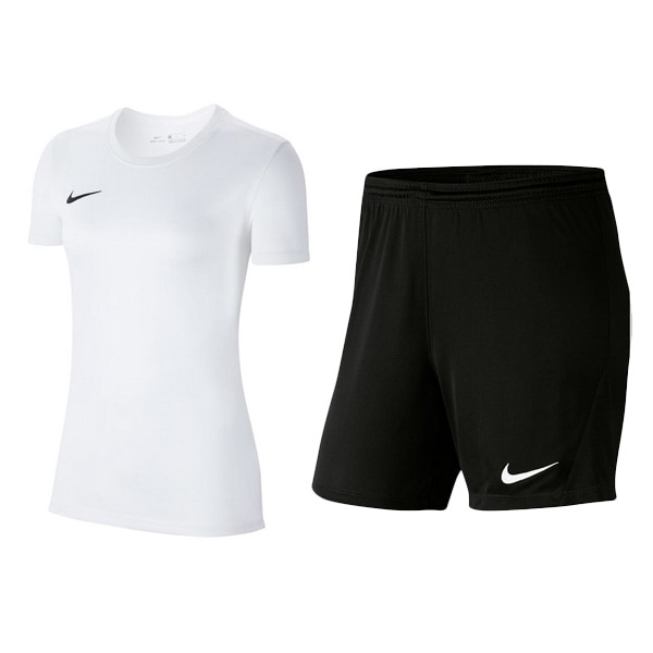 【ネコポス送料無料】ナイキ NIKE レディース Tシャツ ハーフパンツ 上下セット BV6728-100 BV6860-010 ホワイト サッカー