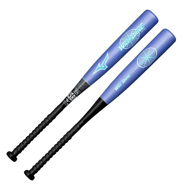 ミズノ MIZUNO 野球 ジュニア 軟式用バット ウィルドライブ ブルー×ヒッティングナビ FRP製 トップバランス 1CJFY143-6709