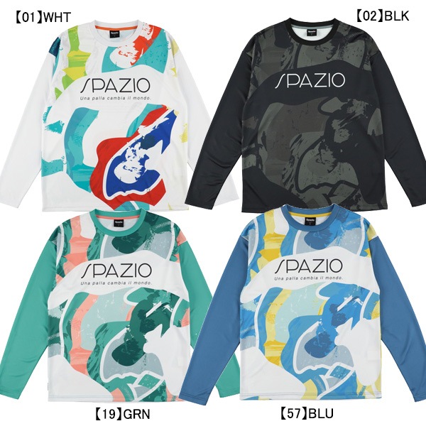 【ネコポス送料無料】 スパッツィオ Spazio ペイントグラフィックロンプラ GE-1118 サッカー フットサル プラクティスシャツ 長袖 メンズ