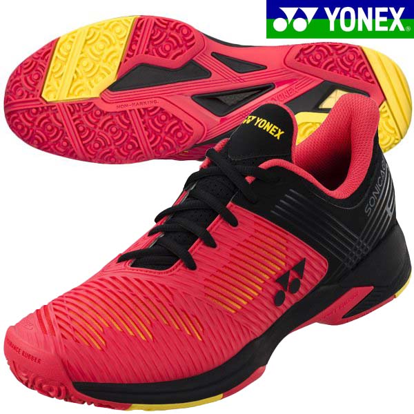 YONEX SONICAGE2 テニスシューズ レッド 美品✨YONEX レディーステニス
