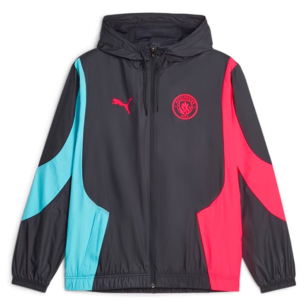 マンチェスターシティ 裏メッシュ MCFC 2023-24 PM ウーブンジャケット 772846-14 レプリカ ウインドブレーカージャケット ブラック プーマ PUMA
