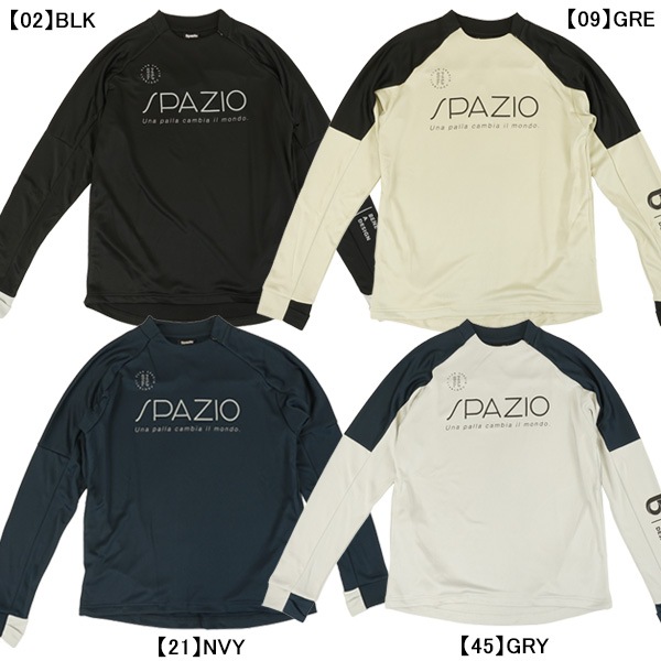 【ネコポス送料無料】 スパッツィオ Spazio 脇パネルミッドトレーニングトップ GE-1129 サッカー フットサル トレーニングウェア メンズ