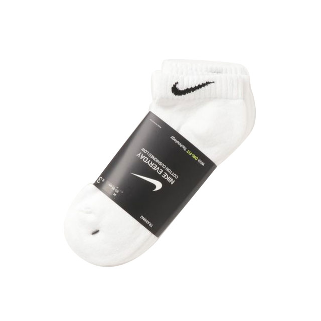 ナイキ NIKE 3P エブリデイ クッション ロー ソックス SX7670 靴下 トレーニング アンクルソックス 3足組 ホワイト 白