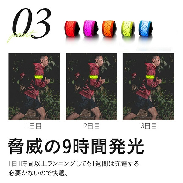 【ネコポス送料無料】 ハッピージョイント HAPPY JOINT 充電式 ランマーカー チャージ BN0001D05 ライト ジョギング ナイトラン ブルー