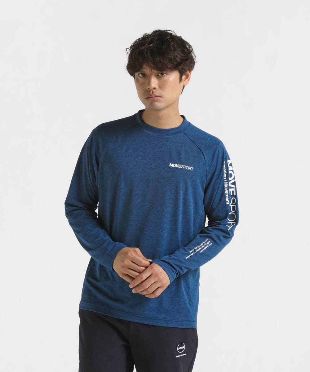 DESCENTE デサント TOUGH ソフトハイゲージ長袖シャツ ネイビー杢 O ST4FLT01M NV01 | スポーツ ウエア 服 トップス シャツ ロングスリーブ 長袖Ｔシャツ 快適 DESCENTE デサント 長袖シャツ メンズ MOVESPORT HEATNAVI TOUGH